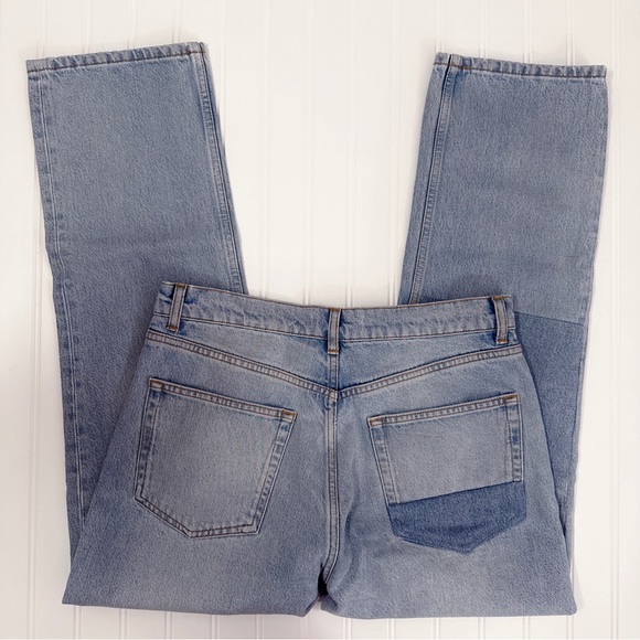 Reformation Cynthia Patch High Rise Straight Jeans In Tahoe NWT - Picture 12 of 14